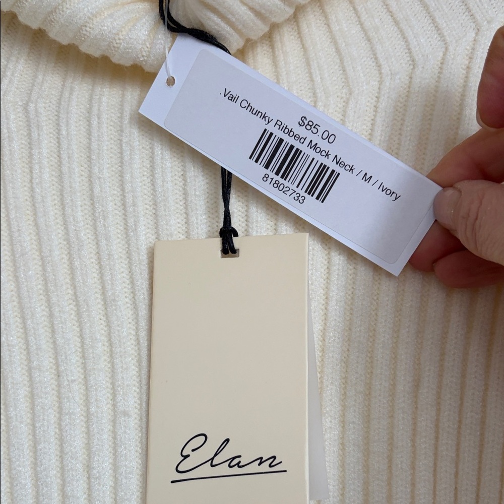 Edan Elegant Cream Sweater with Black Trim - Picture 4 of 4